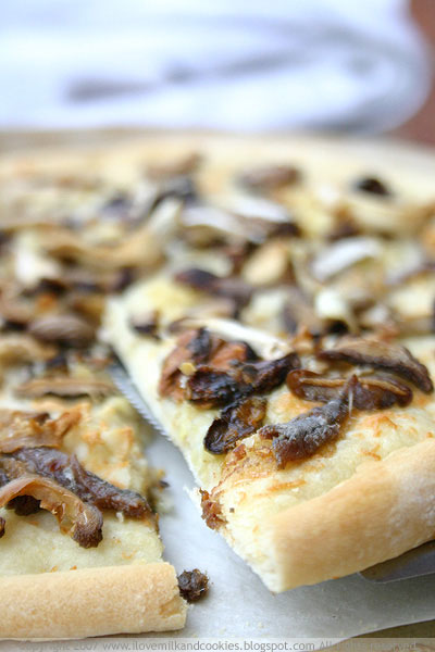 Mushroom and Anchovy Pizza
