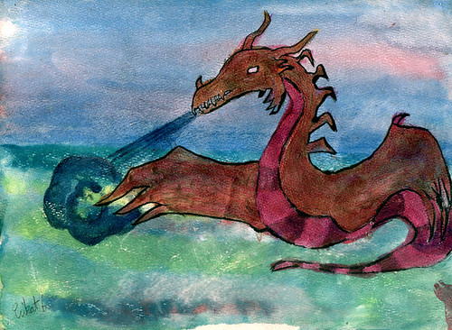 Dragon In Mist Yes, brown and purple