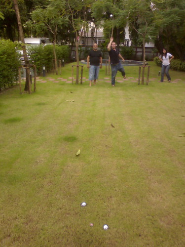 Bocce Day 01 Paul, Tim and Jeab