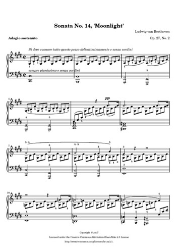 moonlight sonata sheet music free. Moonlight Sonata - Free Sheet