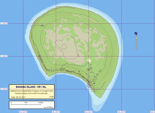 Banaba Island - Marplot Map with Contours (1-20,000)