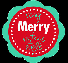 Very Merry Vintage Style Blog Button