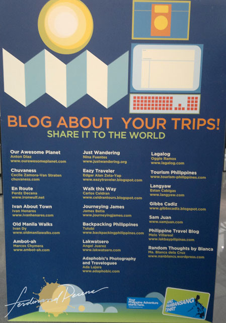 Travel Blog List at the Exhibit