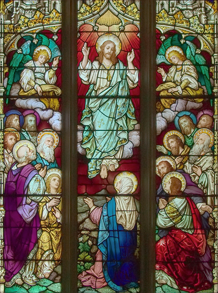 Saint Alphonsus Liguori Roman Catholic Church, in Saint Louis, Missouri, USA - stained glass window of the Ascension