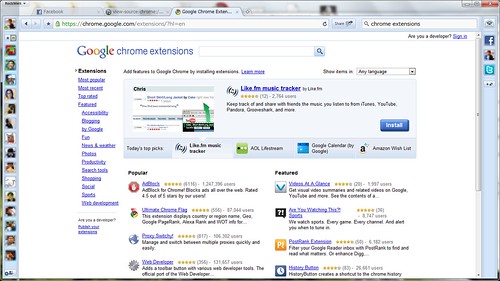 chrome extensions で検索