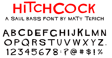 Hitchcock font by Matt Terich