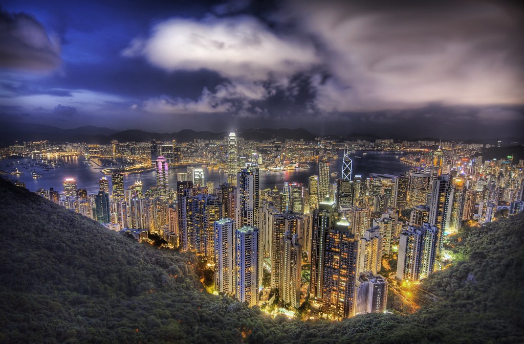 Hong Kong from The Peak on a Summer Night