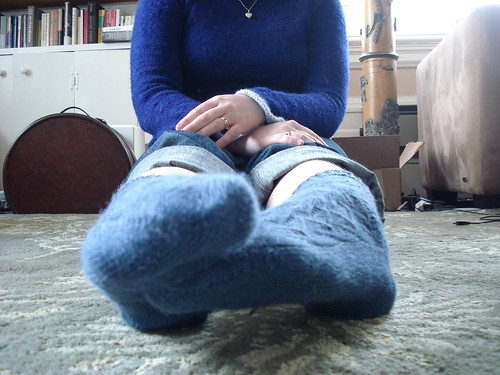 blue fuzzy toes