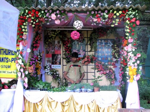 decorative flowers stall