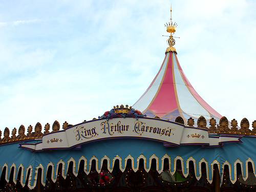 Disneyland's King Arthur Carrousel's front sign