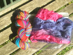 sock yarn and silk hankies