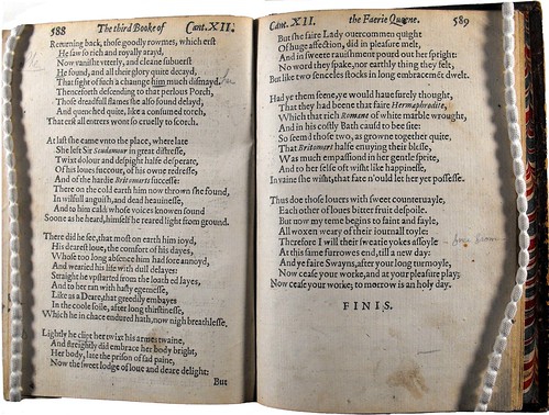 Final stanzas of Book Three, 1590 edition.