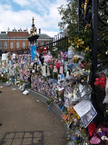 Princess Diana tributes outside Kensington Palace