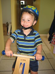 Boy on bike with helmet