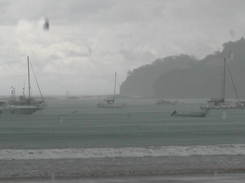 June 4 2010 San Juan del Sur, boats during rainstorm