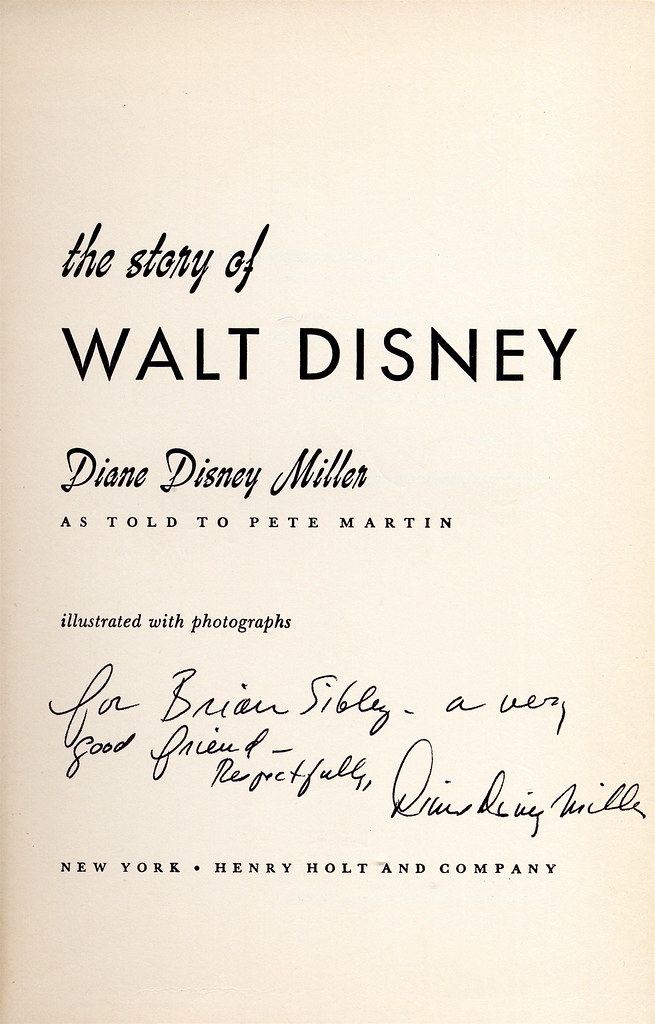 Disney Biography (US edition), autographed by Disney Disney Miller
