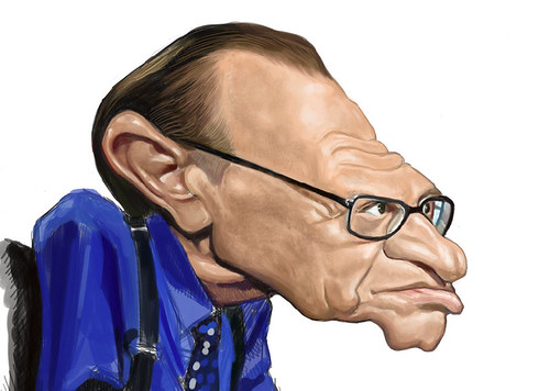 digital caricature of Larry King - 3