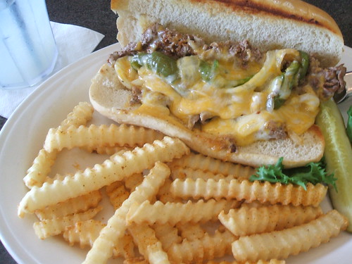 Philly cheesesteak and fries