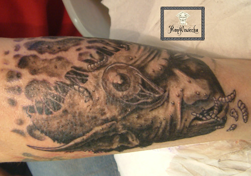grey-demon Tattoo. Tattooed at The Tattoo Studio, Crayford