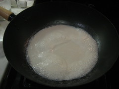 Cooking the coconut milk