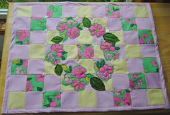 Pink Flowered Dolly Quilt