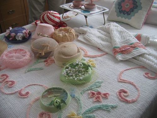 Chenille Bedspread & Hats