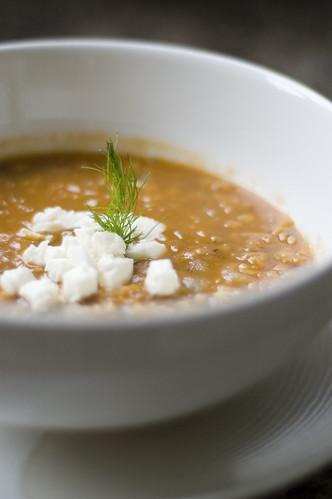 greek tomato lentil soup with feta