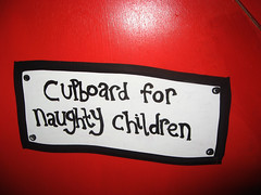 Cupboard for naughty children close-up