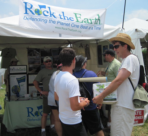 Xpress collected this box of cell phones at Asheville Earth Day and turned them in to Rock the Earth here at Bonnaroo for recycling