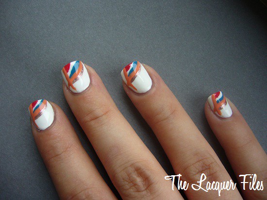 Nail Art Design World Cup 2010 Netherlands Stripers