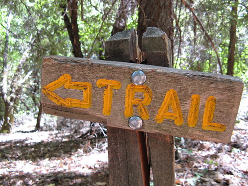Rugged trail sign