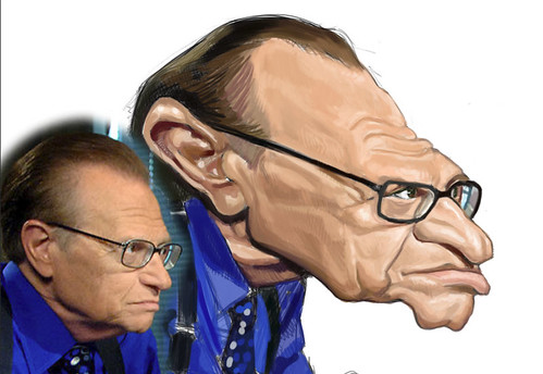 digital caricature of Larry King - 2