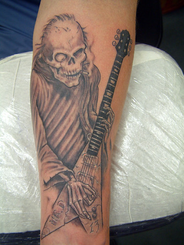 grey-rock reaper Tattoo by The Tattoo Studio. Tattooed at The Tattoo Studio, 