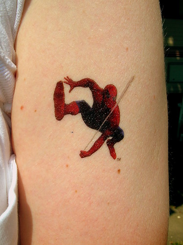 Spiderman Tattoo: You are never too old for a temporary tattoo