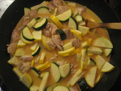 Thai red curry with chicken and squash
