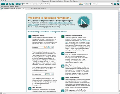 Netscape 9 - Welcome Screen