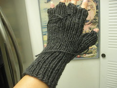 Fingerless gloves in progress