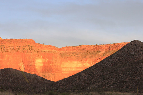 Sunset on canyon walls