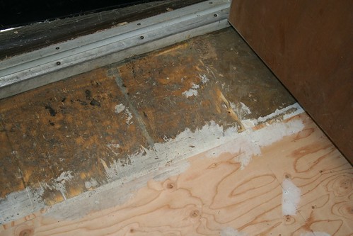 Old subfloor vs. new plywood :)