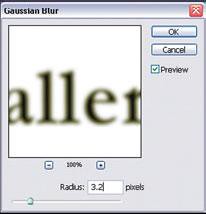 Gaussian Blur dialog box