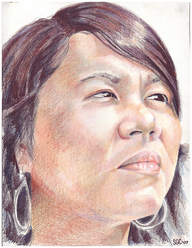 Colored pencil drawing entitled Mary
