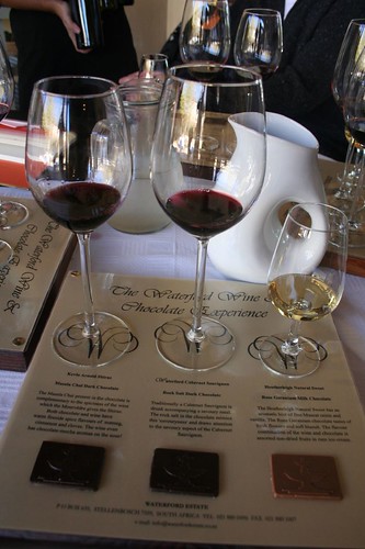 A chocolate and wine tasting, Waterford Winery, South Africa