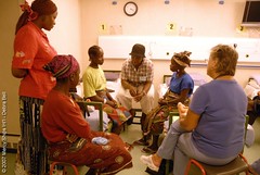 Liberian Translator explaining the admissions process in the Hospital
