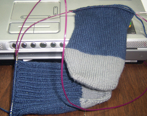 Ravenclaw Ribbed Sock Progress