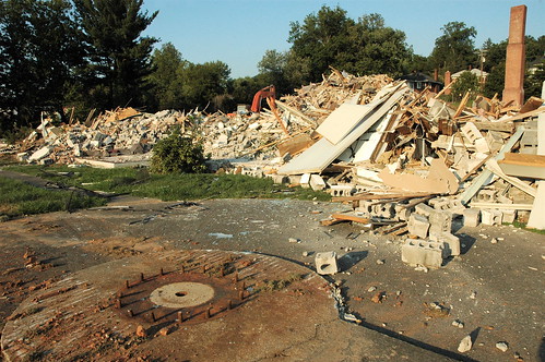 Naval reserve center rubble