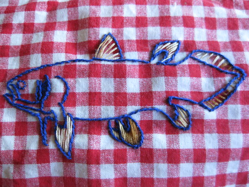 Coelacanth #13: Blueberry Pie Coelacanth on Gingham