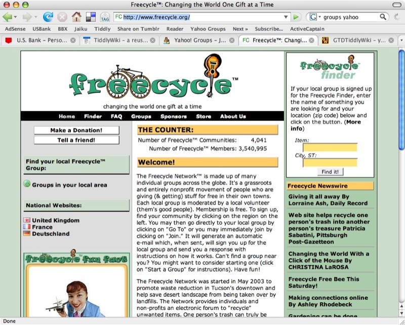 Freecycle Home Page