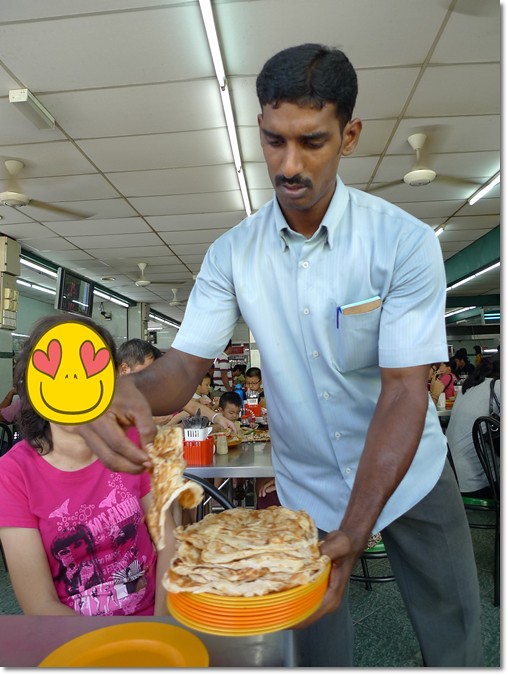 Serving the Roti Canai in Stacks