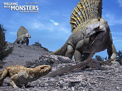 Edaphosaurus confronts little Seymouria