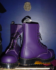 Purple Vegan Combat Boots